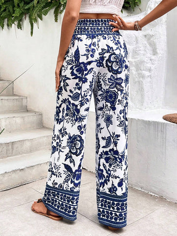 VCAY Women's Floral Printed Long Pants
