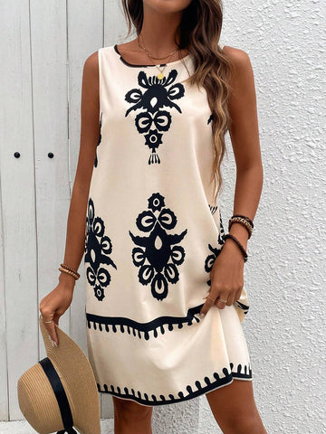 Women's Graphic Sleeveless Casual Summer Dress