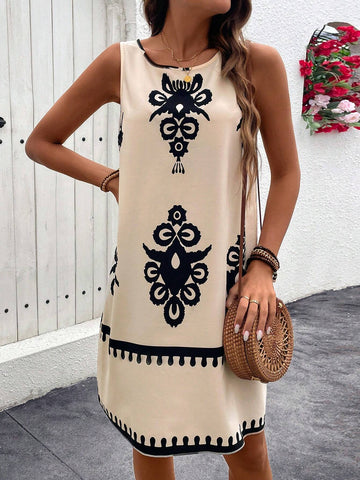 Women's Graphic Sleeveless Casual Summer Dress