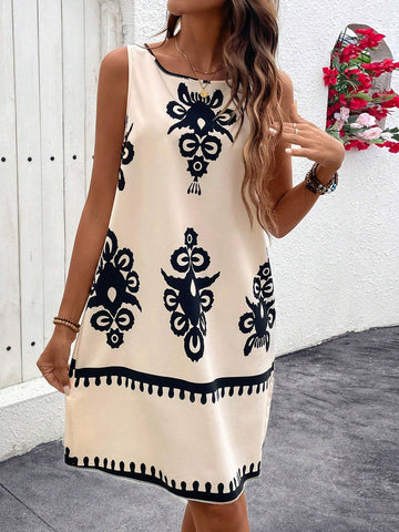 Women's Graphic Sleeveless Casual Summer Dress