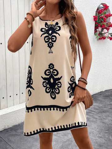 Women's Graphic Sleeveless Casual Summer Dress