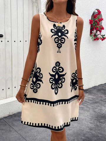Women's Graphic Sleeveless Casual Summer Dress