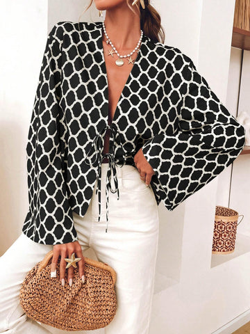 VCAY Women's Holiday Loose-Fitting Regular Simple Daily Wear Long Sleeve Shirt, Fall Women Clothes