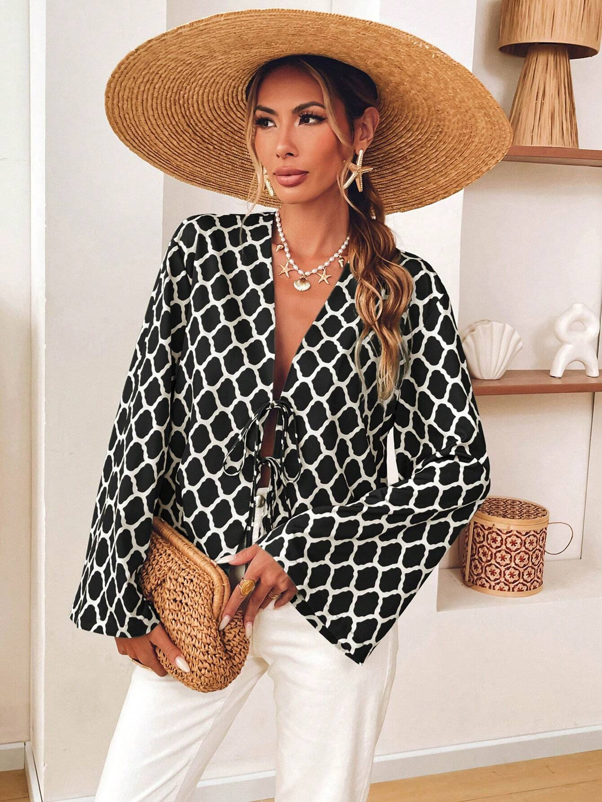 VCAY Women's Holiday Loose-Fitting Regular Simple Daily Wear Long Sleeve Shirt, Fall Women Clothes