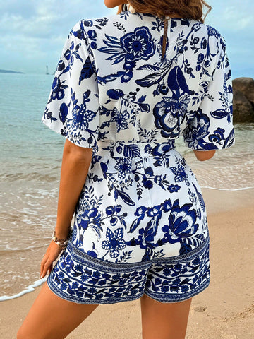 Women's Plant Printed Jumpsuit