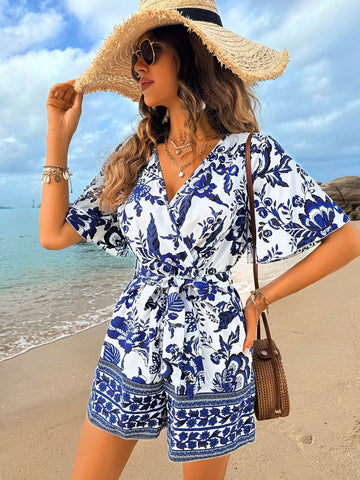 Women's Plant Printed Jumpsuit