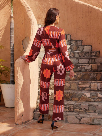 Women's Random Printed Jumpsuit