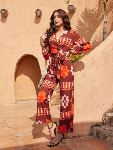 Women's Random Printed Jumpsuit