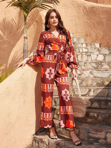 Women's Random Printed Jumpsuit