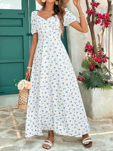 Women's Random Printed Off-Shoulder Simple Daily Dress