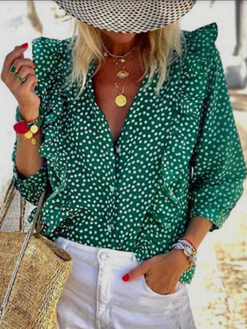 VCAY Women's Random Printed Simple Daily Shirt