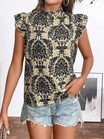 VCAY Women's Random Printed Simple Daily Shirt