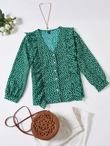 VCAY Women's Random Printed Simple Daily Shirt