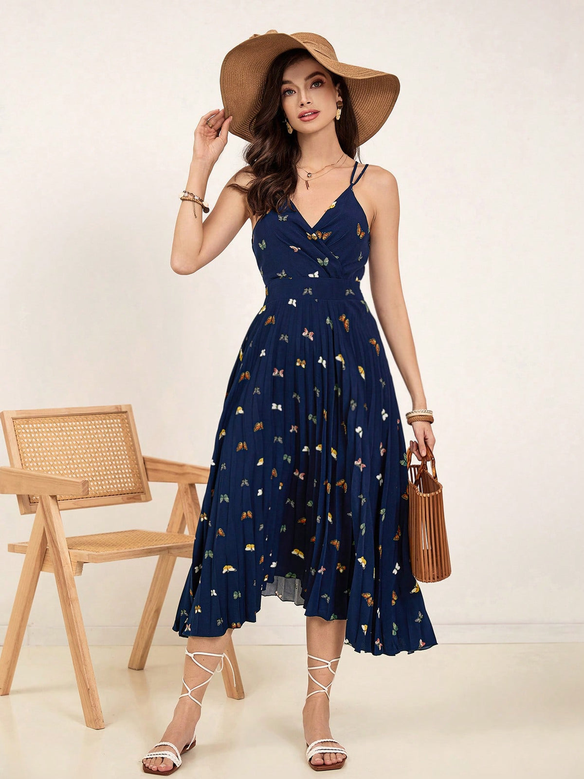 Women's Random Printed Sleeveless Dress