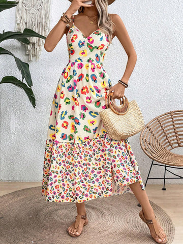 Women's Simple Daily Printed Camisole Dress (Random Pattern