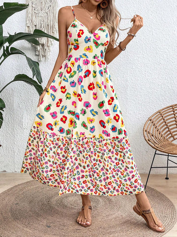 Women's Simple Daily Printed Camisole Dress (Random Pattern
