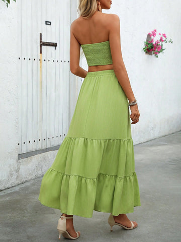 Women's Solid Color Two-Piece Set For Vacation