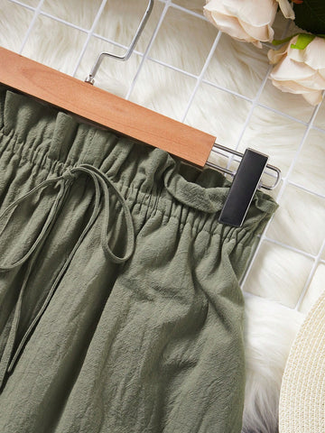 VCAY Women's Vacation Elastic Waist Wide-Leg Pants