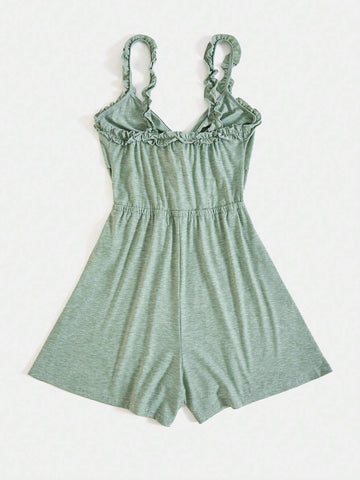 Women's Vacation Front Twist, Ear Edge, Suspender Jumpsuit