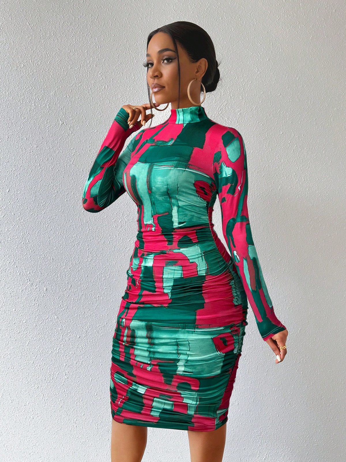 Fashionable Printed Casual Dress, Minimalist & Stylish For Everyday Wear