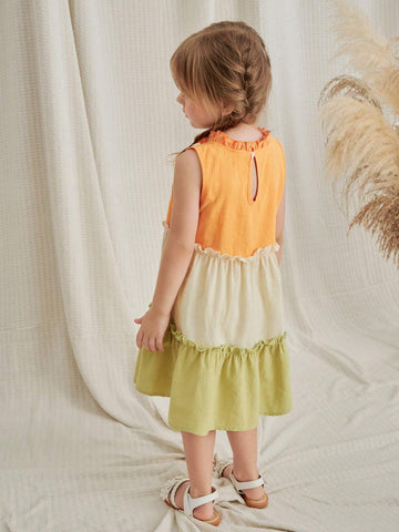 Vintaside Kids Little Girls' Patchwork Colorful Garden Style Casual Dress