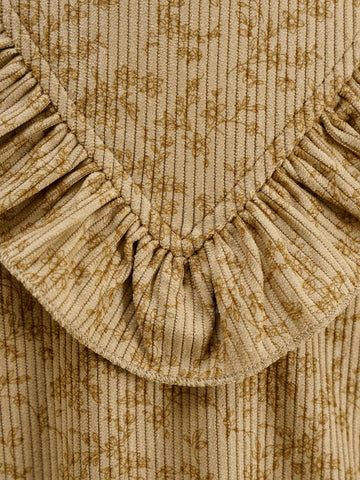 Young Girl' Fashionable Casual Basic Sweet Elegant Corduroy Floral Fabric 3D Warm Comfortable Cozy Vivid Suitable For Party, Gathering, Outing, Shopping, Vacation, Daily Wear, Spring, Autumn, Winter, Sweet Sweetheart Fitted Long Sleeve Dress