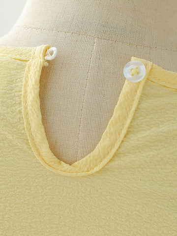 Young Girl Round Neck Solid Color Simple Style Casual Dress