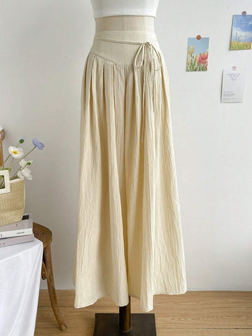 WYWH Apricot Romantic Slit Casual Vacation Women's Long Pants
