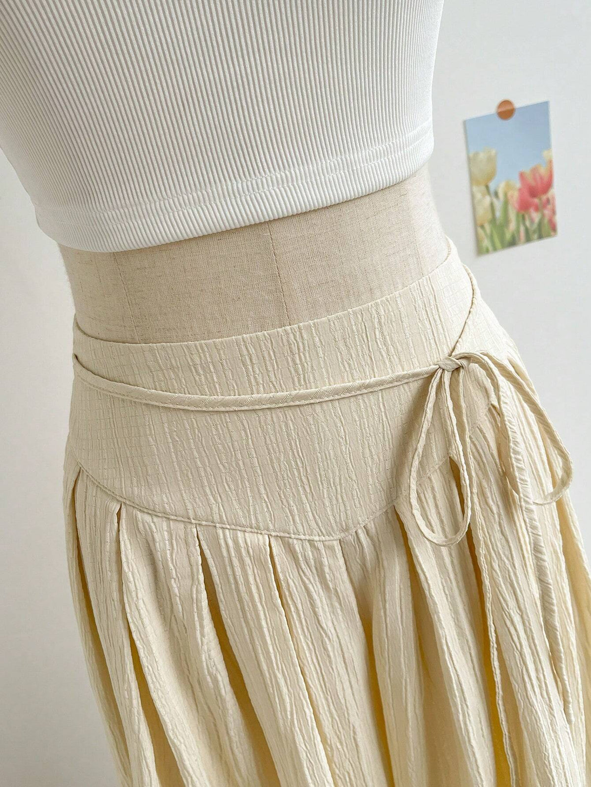 WYWH Apricot Romantic Slit Casual Vacation Women's Long Pants