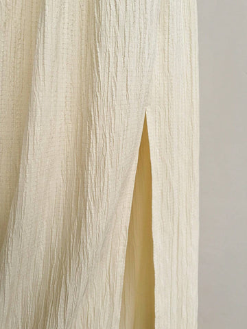 WYWH Apricot Romantic Slit Casual Vacation Women's Long Pants