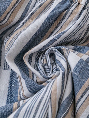 Blue & White Striped Lace-Up Romper For Women, Perfect For Casual Beach Holiday