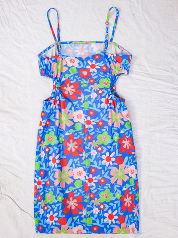 Floral Print Spaghetti Strap Dress For Women
