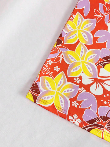 Full Print Floral Halterneck Maxi Dress