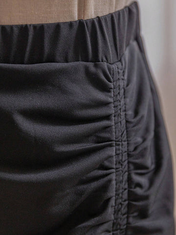 WYWH High Slit Pleated Vacation Wrap Skirt With Side Split