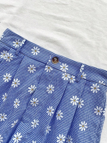 Holiday Leisure Plaid & Floral Textured Fabric Suit