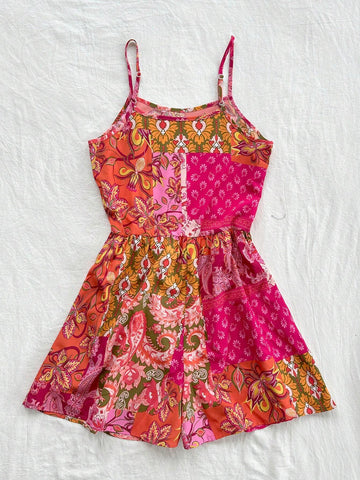 Ladies' Fashionable Summer Loose Casual Jumpsuit With Spaghetti Straps For Vacation