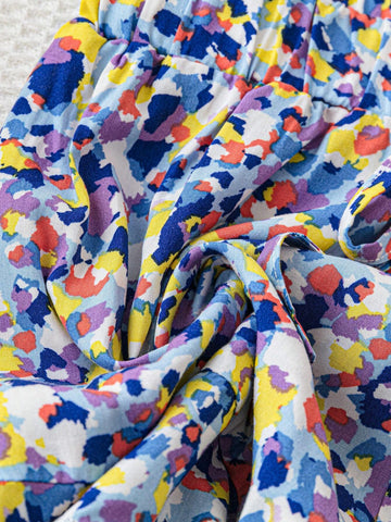 WYWH Ladies' Holiday Leisure All-Over Allover Print Ruffled Hem Shorts