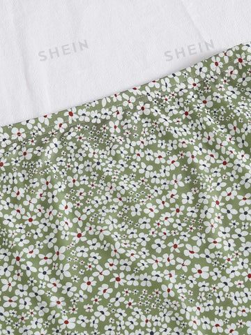 WYWH Lettuce Trim Ditsy Floral Mesh Skirt