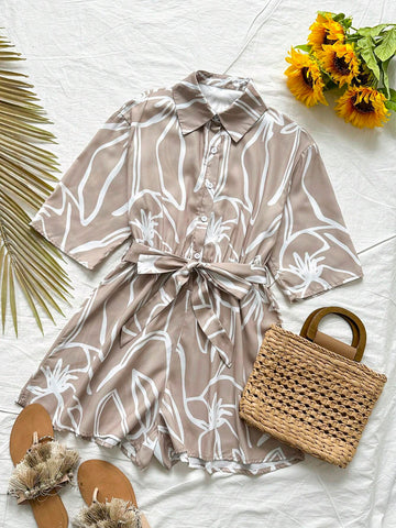 Linen-Like, Refreshing, Casual, Loose Jumpsuit For Vacation