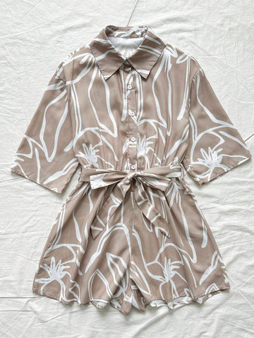 Linen-Like, Refreshing, Casual, Loose Jumpsuit For Vacation