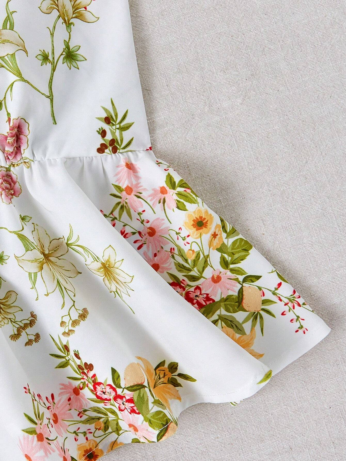 WYWH Romantic Countryside Flower Print Shoulder Tie Bow Tank Top For Vacation