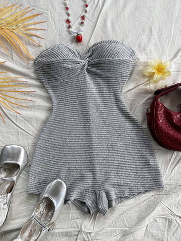 Sexy Casual Striped Bandeau Jumpsuit