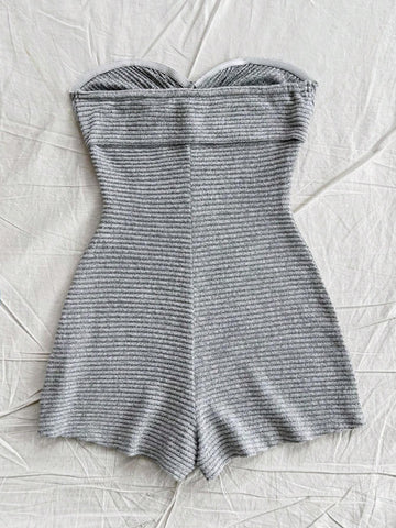 Sexy Casual Striped Bandeau Jumpsuit