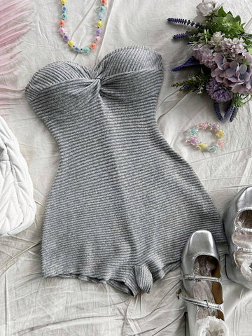 Sexy Casual Striped Bandeau Jumpsuit