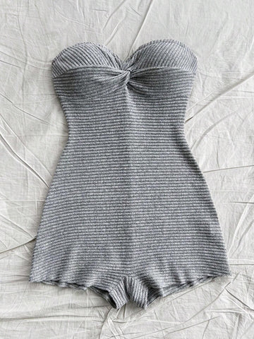 Sexy Casual Striped Bandeau Jumpsuit