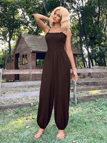 Sleeveless Strappy Jumpsuit Without Belt