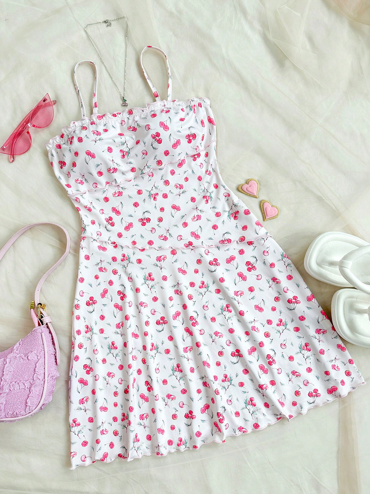 Small Floral Print Spaghetti Strap Dress