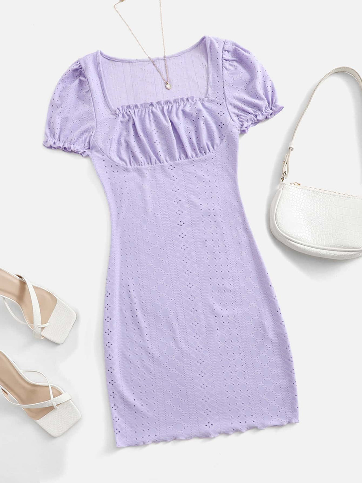 Square Neck Schiffy Dress
