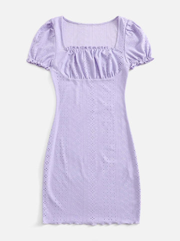 Square Neck Schiffy Dress