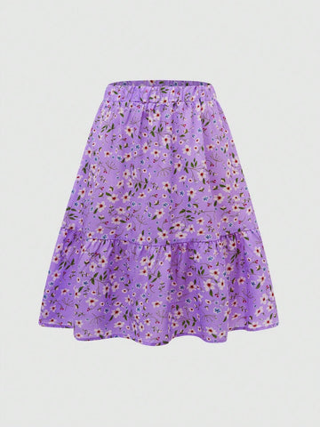 WYWH Summer Casual Ditsy Floral Print A-Line Skirt